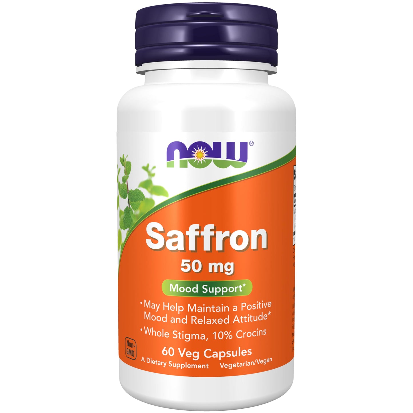 NOW Foods Saffron Whole Herb 50 mg – 60 Veg Capsules | Mood Support