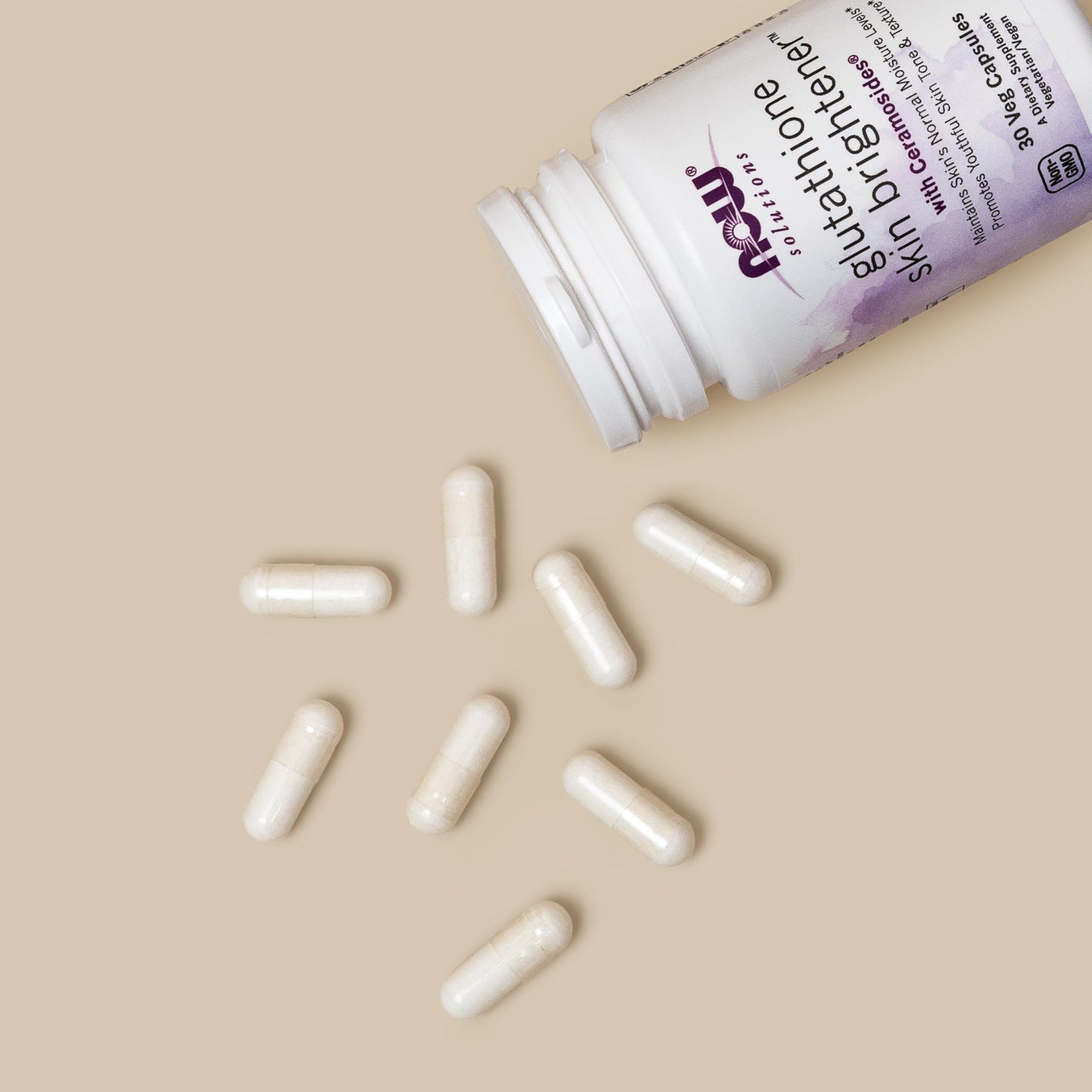 NOW Foods Solutions Glutathione Skin Brightener Ceramosides, 30 Veg Caps