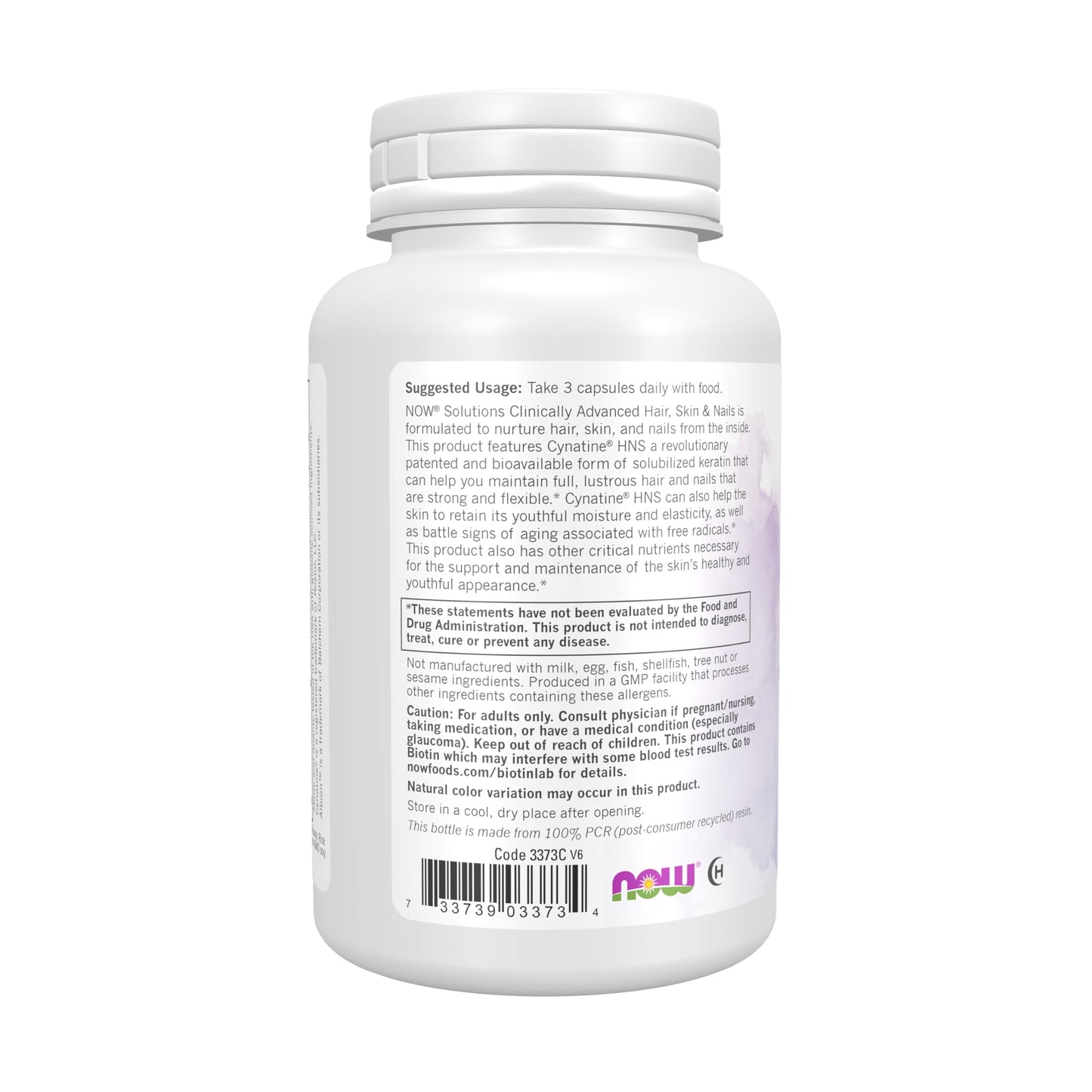 NOW Foods Solutions Hair, Skin & Nails with Cynatine HNS – 90 Veg Capsules