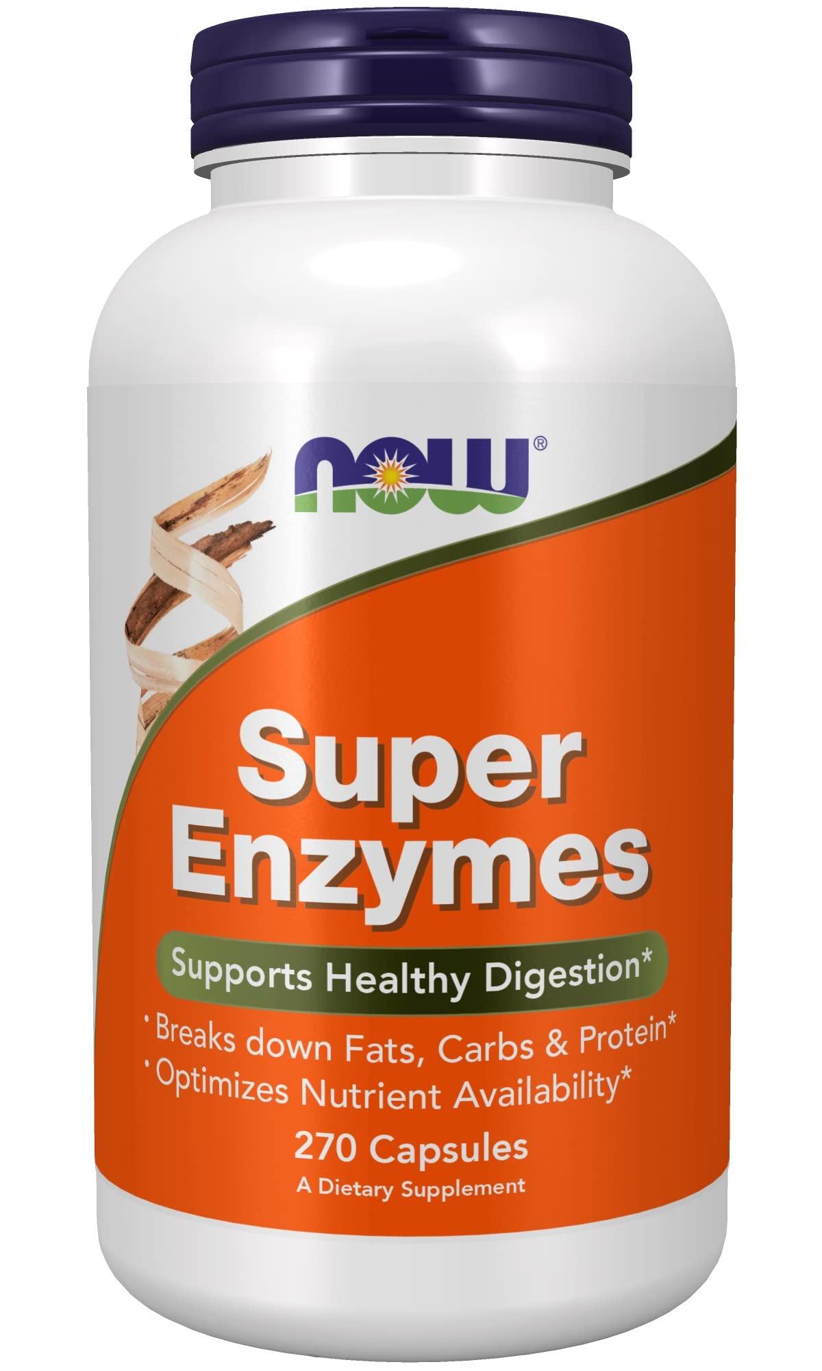 NOW Foods Super Enzymes – Bromelain, Ox Bile, Pancreatin & Papain, 270 Capsules