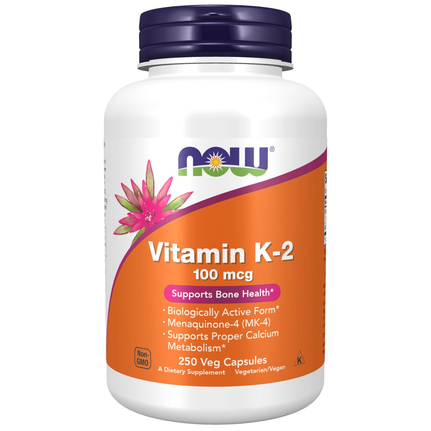NOW Foods Vitamin K-2 100 mcg MK-4 – Bone Health Support | 250 Veg Capsules