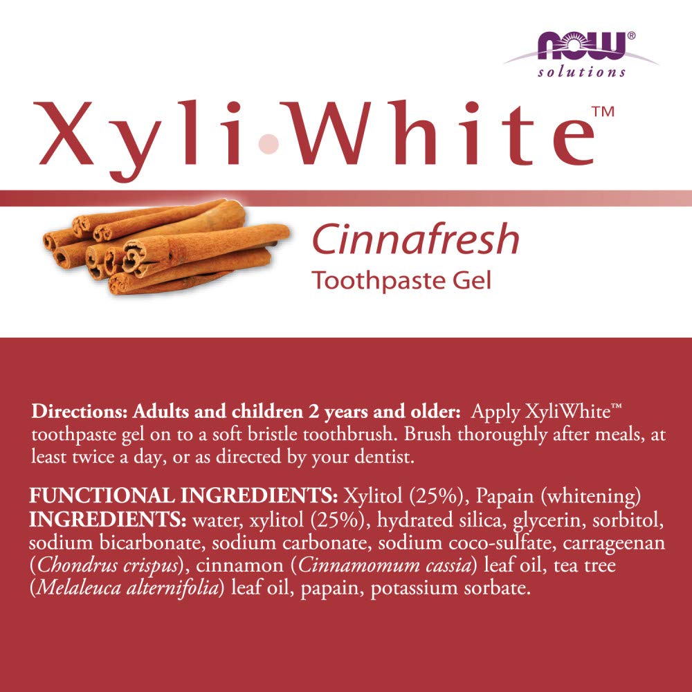 NOW Foods XyliWhite CinnaFresh Toothpaste Gel – 6.4 oz