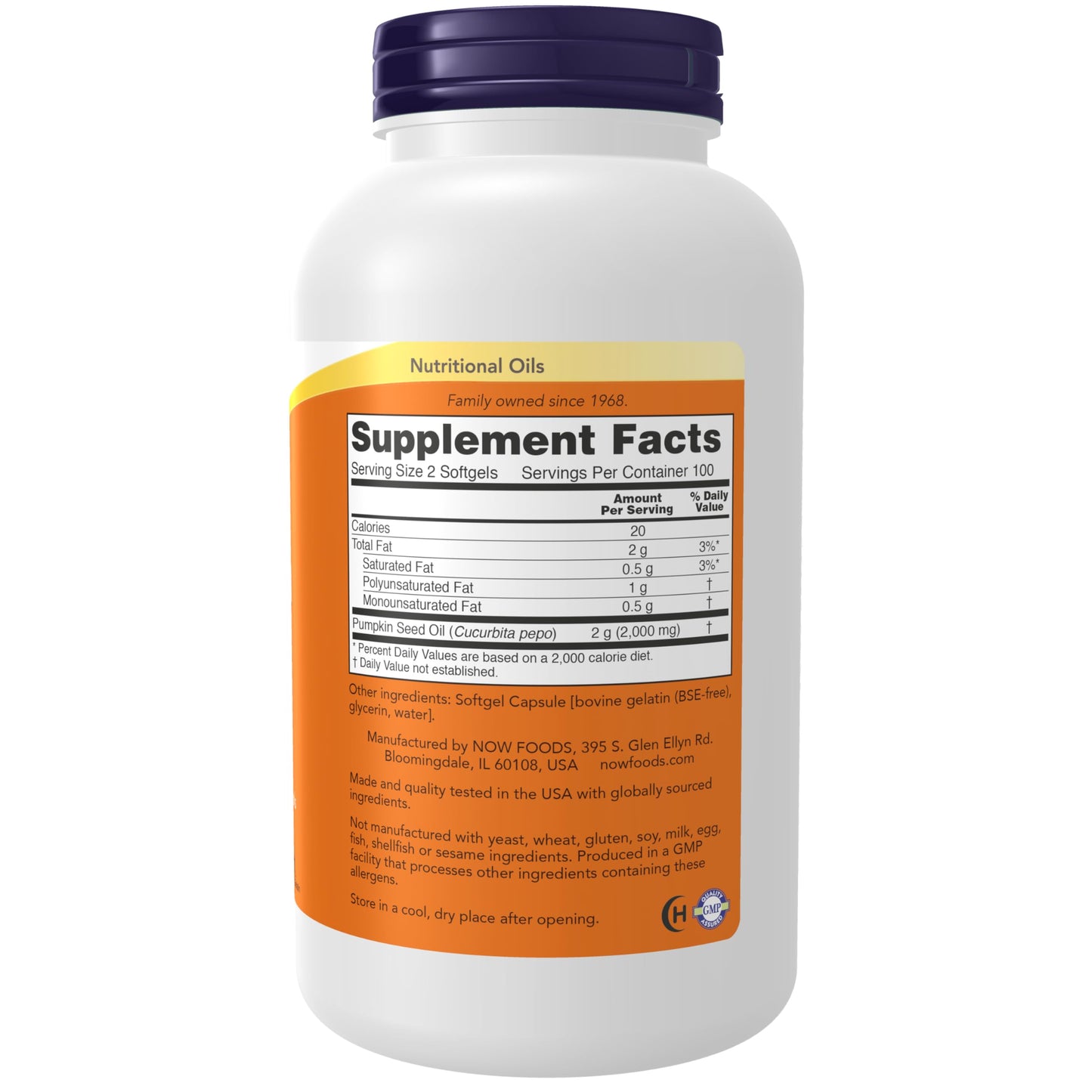 NOW Supplements Pumpkin Seed Oil 1000 mg – Cold Pressed, 200 Softgels