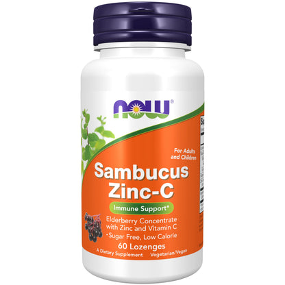 NOW Foods Sambucus Zinc-C Lozenges with Elderberry Concentrate & Vitamin C