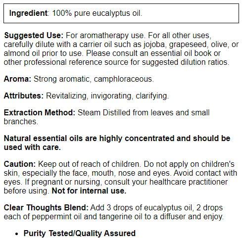 Now Solutions Eucalyptus Essential Oil, 16 Fl Oz – 100% Pure Eucalyptus Globulus