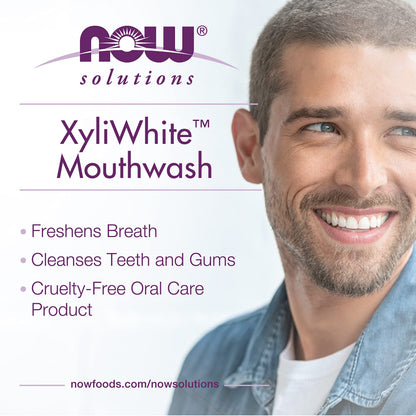 NOW Solutions XyliWhite Mouthwash Cinnafresh Flavor – Naturally Freshens Breath, Cleanses Teeth & Gums, 16-Ounce