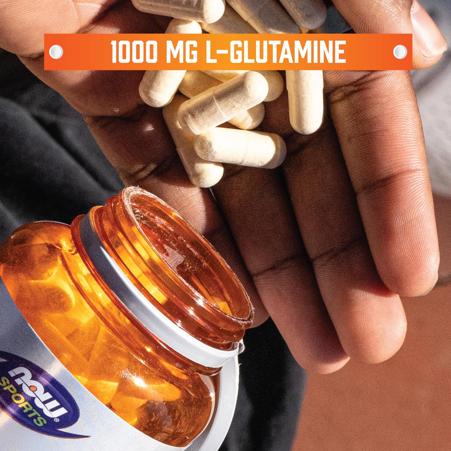 NOW Sports Nutrition L-Glutamine 1000 mg – Double Strength, 240 Veg Capsules