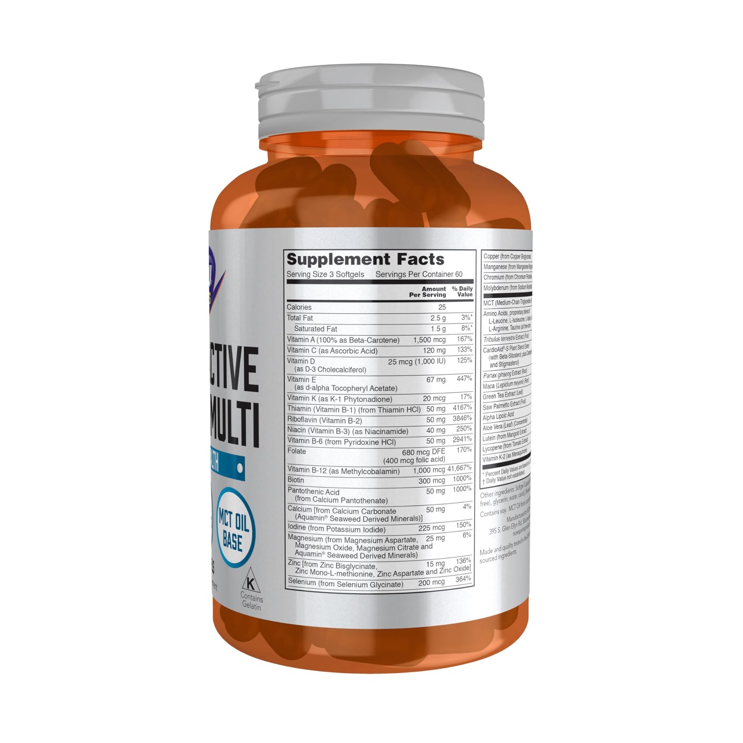 NOW Foods Sports Nutrition: Men's Extreme Sports Multi (180 Softgels) with Free-Form Aminos, ZMA, Tribulus