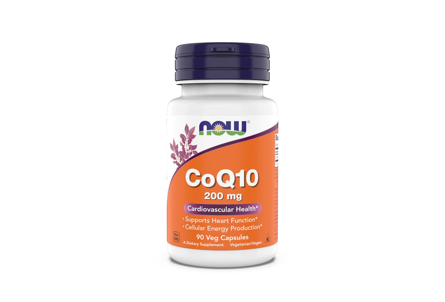 NOW CoQ10 200 mg – Cardiovascular Health, Vegan, Kosher | 90 Vegetarian Capsules