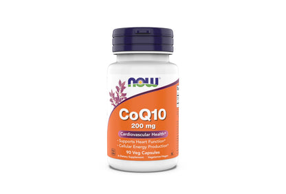 NOW CoQ10 200 mg – Cardiovascular Health, Vegan, Kosher | 90 Vegetarian Capsules