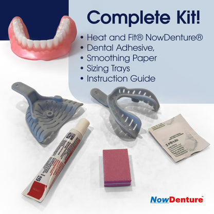 Heat and Fit NowDenture™ – Premium Immediate Lower Dentures (USA Made) – Real Teeth, Custom Fit, Medium