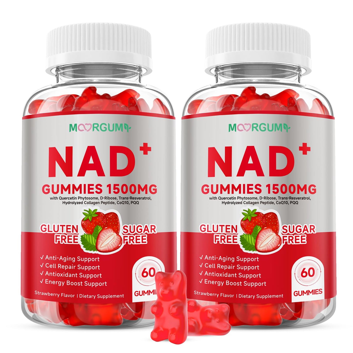 NR Collagen CoQ10 NAD+ Gummies - 1500mg per Serving, Energy & Anti-Aging | 120 Count