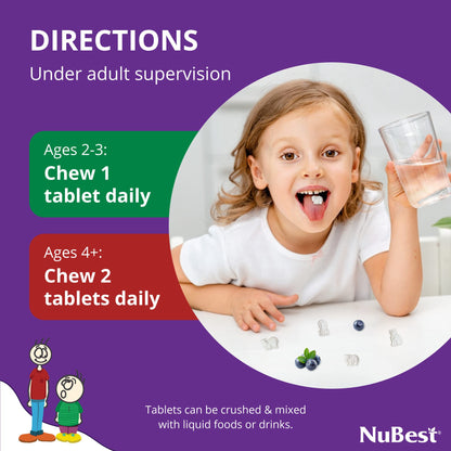NuBest Tall Kids Vitamins for Ages 2-9 – Bone Strength, Immunity & Growth