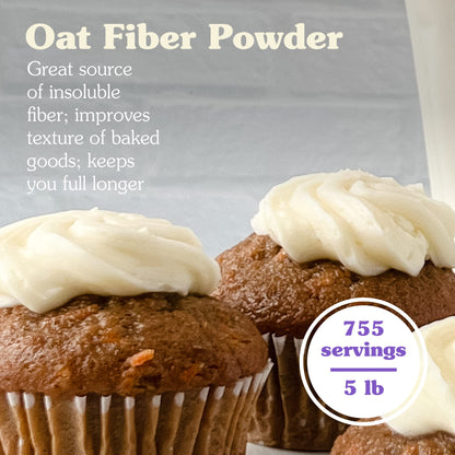 NuNaturals Oat Fiber Powder - All Natural, Non-GMO, Digestive Health, 5 lbs