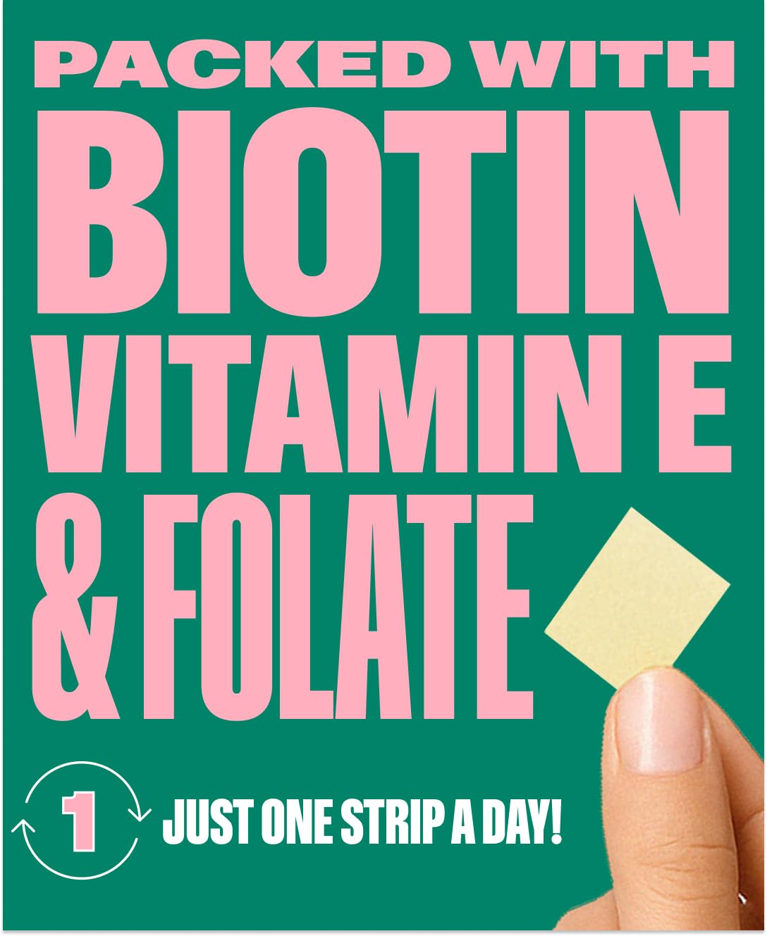 NuStrips Beauty Strips – Biotin, Folate & Vitamin E for Hair, Skin & Nails