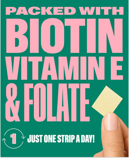 NuStrips Beauty Strips – Biotin, Folate & Vitamin E for Hair, Skin & Nails