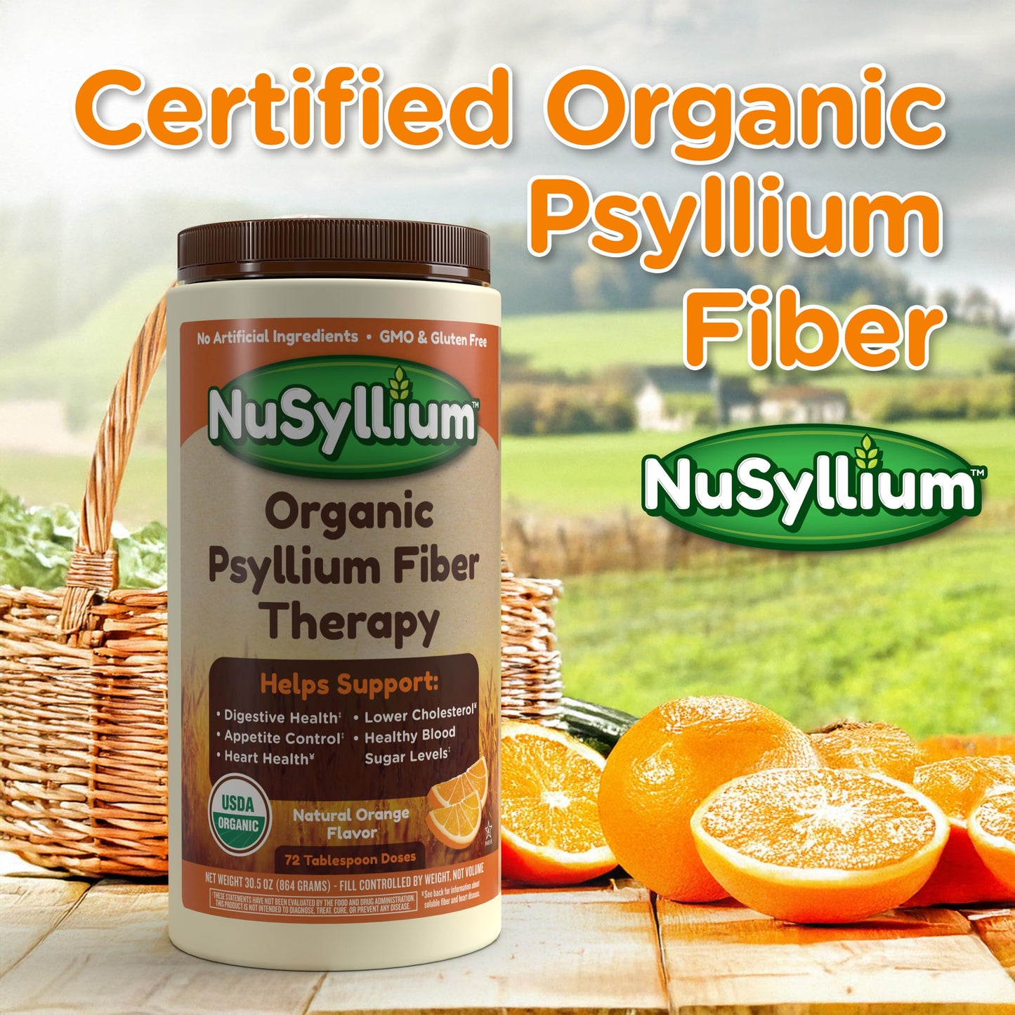 NuSyllium Organic Psyllium Husk Powder – USDA Organic, 21 oz, 85 Servings