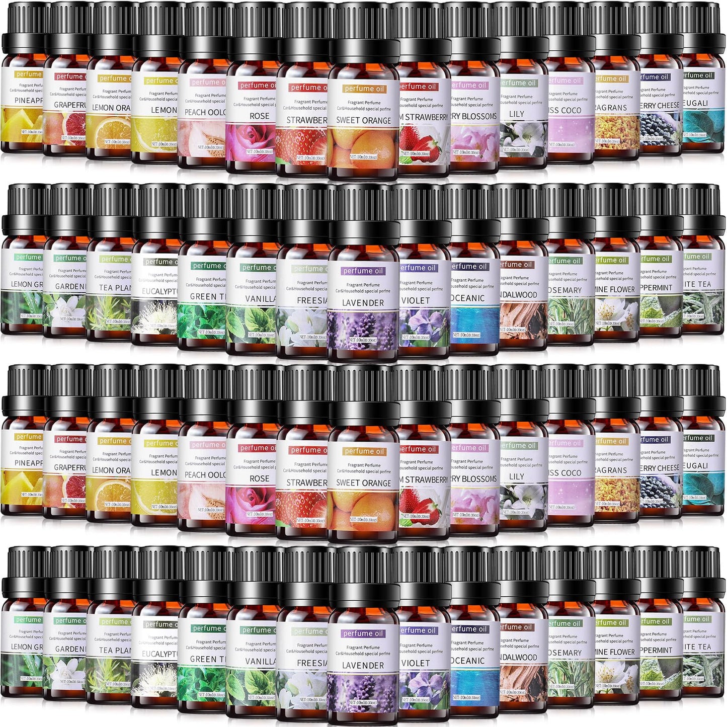 Nuanchu 108 Pcs Essential Oils Set 10ml – Diffuser Fragrance Kit (36 Scents)