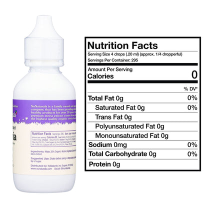 NuNaturals Clear Extract NuStevia – Plant-Based Sweetener, 2 oz, 2 Pack (Plastic)