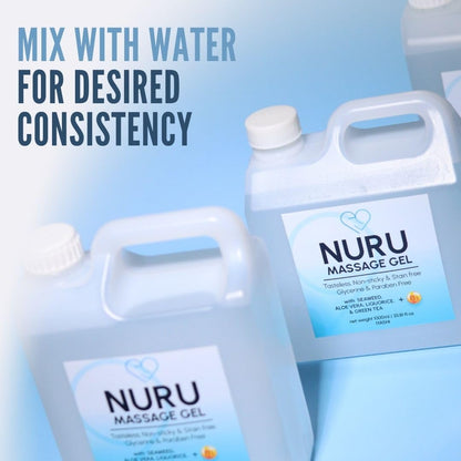 Nuru Massage Therapy Gel | Colorless & Unscented | Water-Based Nuru Gel 33.8 Fl Oz with Aloe Vera, Seaweed, Green Tea, Liquorice & Vitamin B5