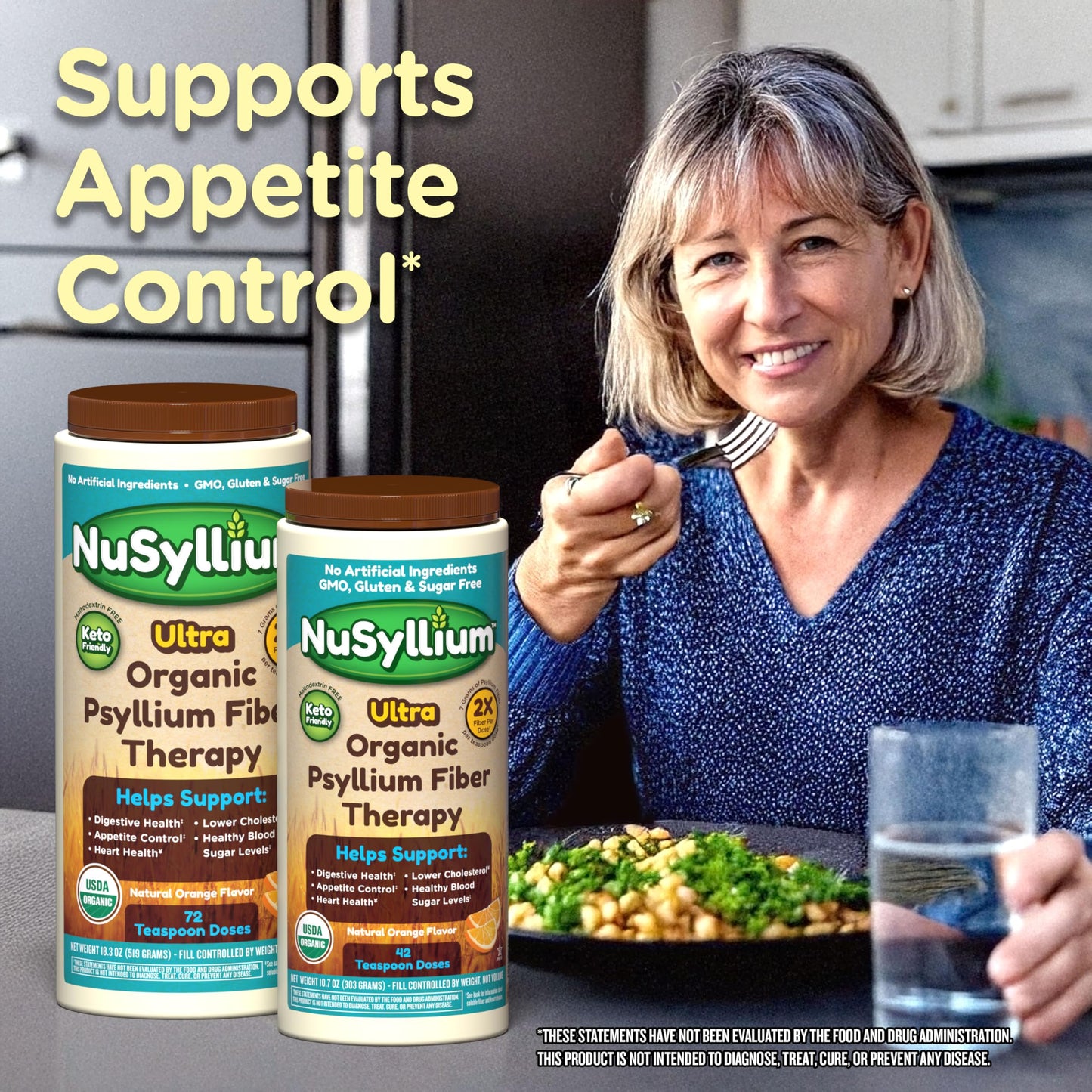 NuSyllium Organic Psyllium Husk Powder - USDA Organic, Natural Orange