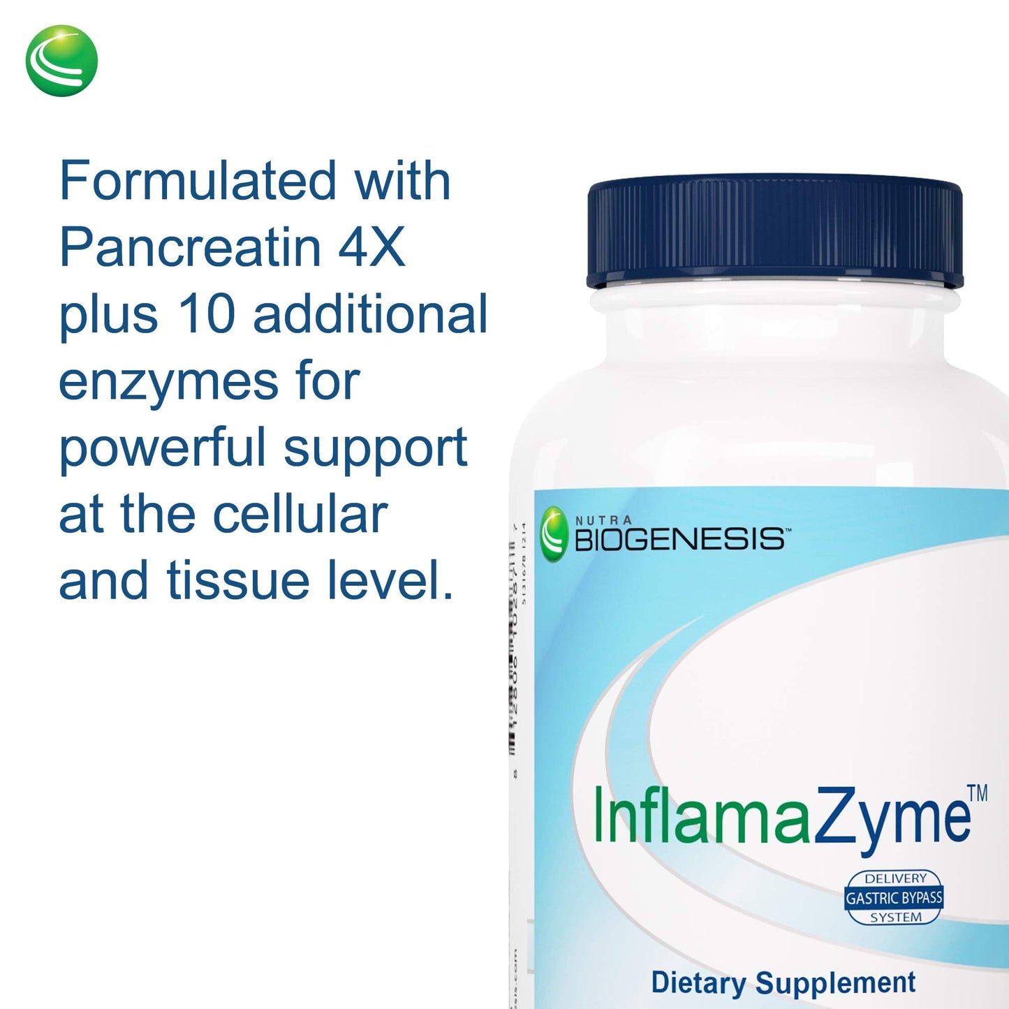 Nutra Biogenesis InfamaZyme Digestive Enzymes for Women & Men – Pancreatin, Bromelain, Papain | 90 Capsules