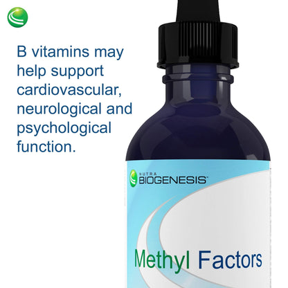 Nutra Biogenesis Methyl Factors – Vitamin B12 & Methylfolate Drops (Sugar-Free Sublingual) 2 fl oz