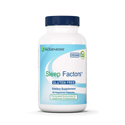 Nutra Biogenesis Sleep Factors - Sleep Aid with Melatonin, Magnesium, Valerian, GABA & L-Theanine (60 Veggie Capsules)