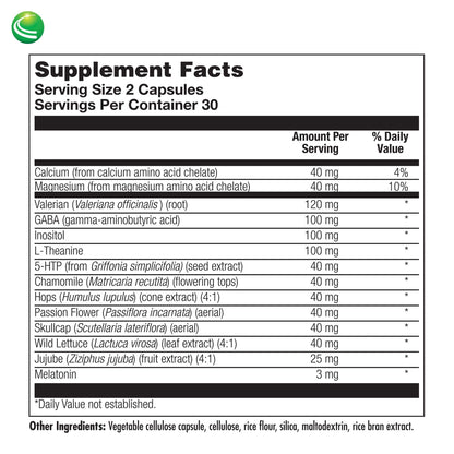 Nutra Biogenesis Sleep Factors - Sleep Aid with Melatonin, Magnesium, Valerian, GABA & L-Theanine (60 Veggie Capsules)