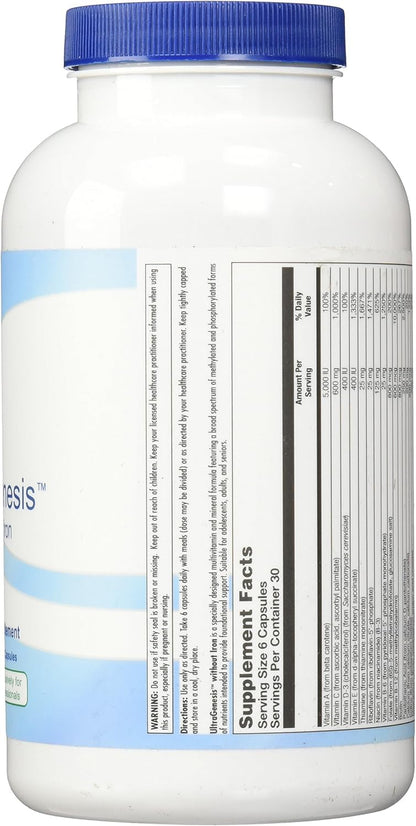 UltraGenesis Iron-Free Multivitamin for Women & Men – Immune Support for 50+ | Plant-Based 180 Vegan Capsules