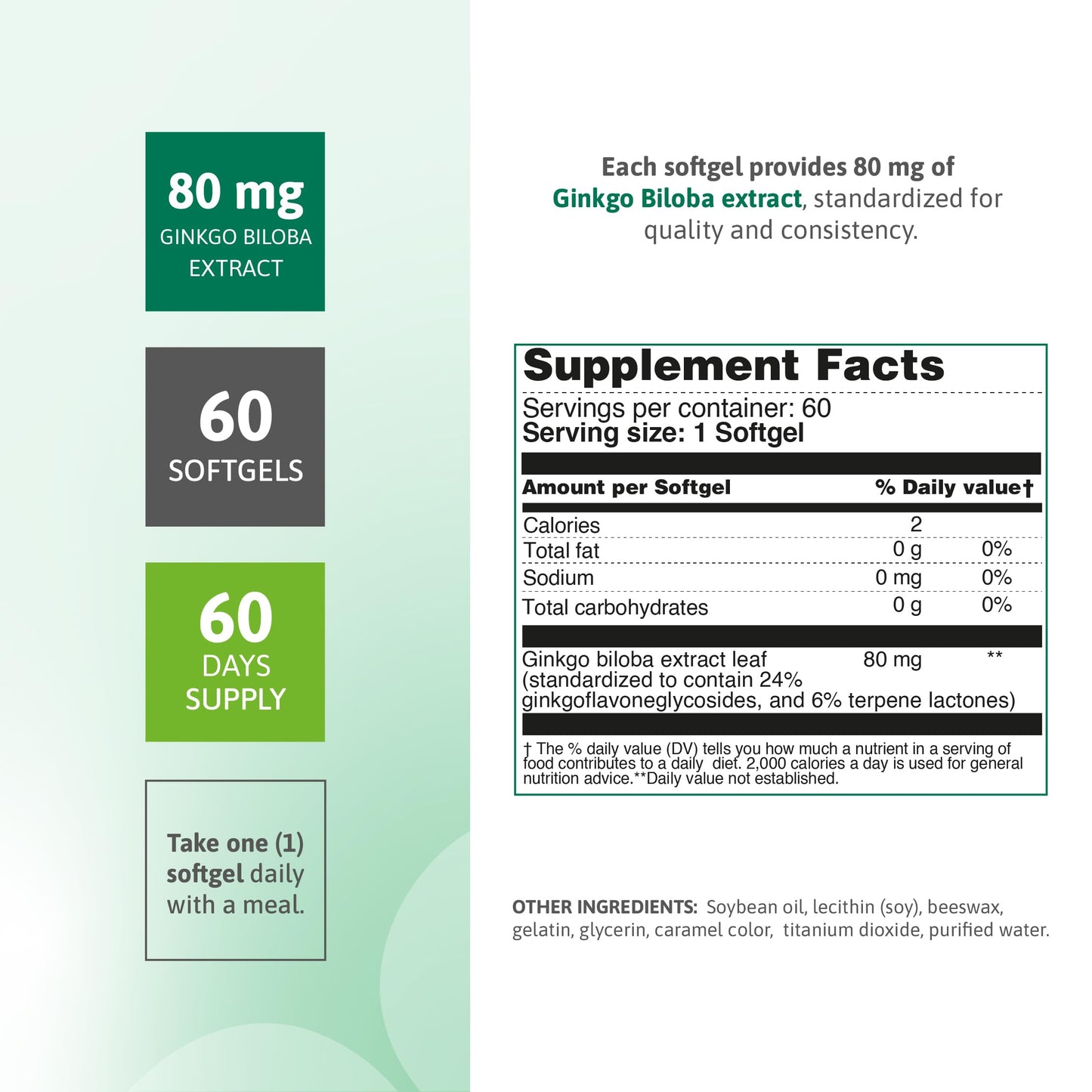 Nutra Nutrition Ginkgo Biloba 80 mg – Cognitive Support & Memory