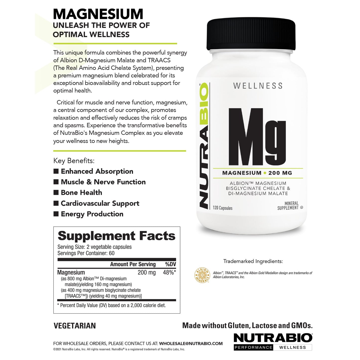 NutraBio Magnesium Glycinate + D-Magnesium Malate | Sleep Support (Pack of 2)