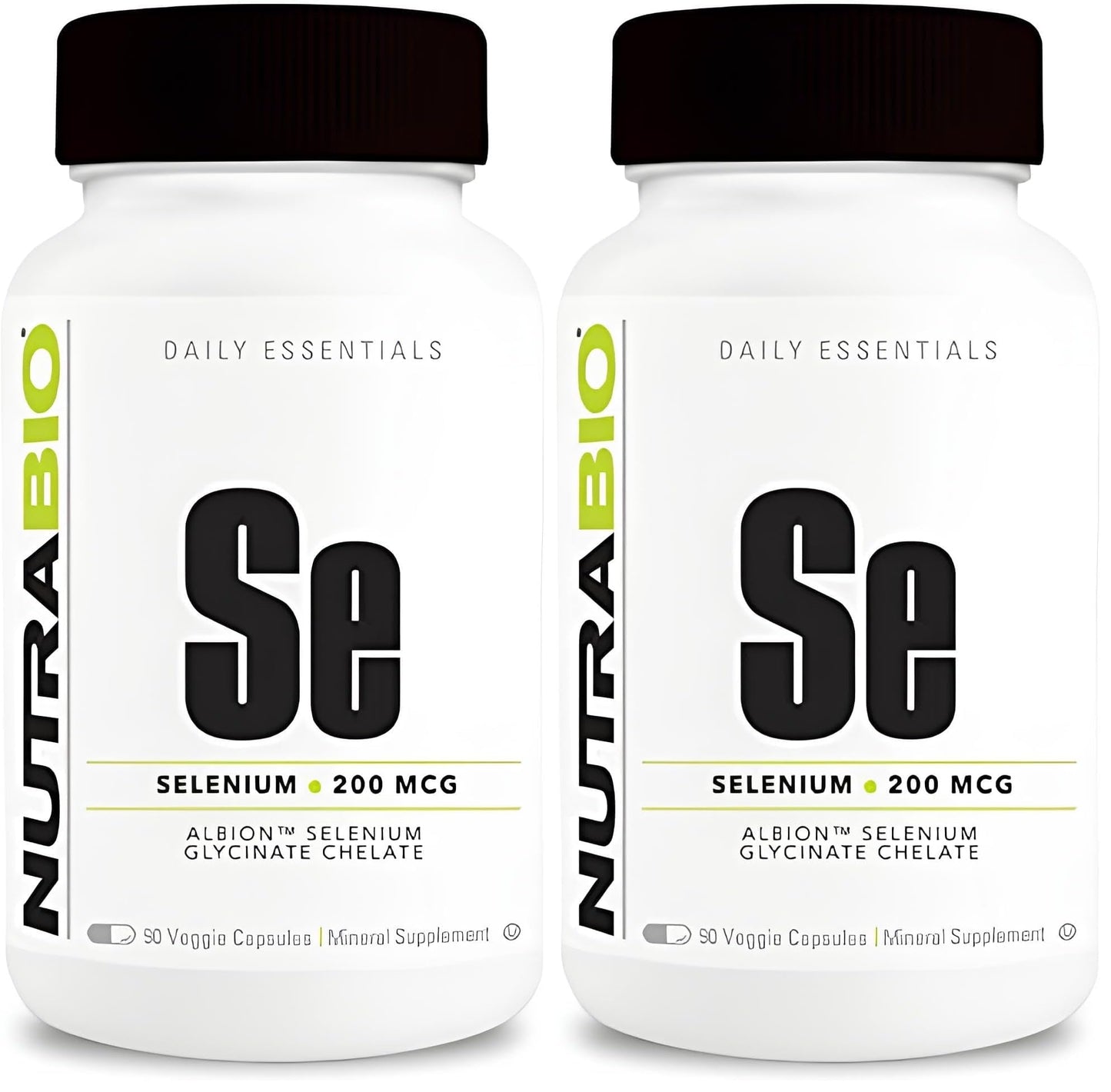 NutraBio Selenium 200mcg Supplement – 90 Veg Capsules (2-Pack)