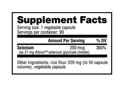 NutraBio Selenium 200mcg Supplement – 90 Veg Capsules (2-Pack)