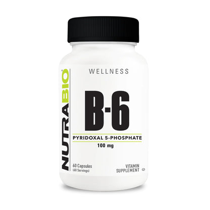 NutraBio Vitamin B6 P5P 100mg - Coenzyme B6, 60 Veg Caps