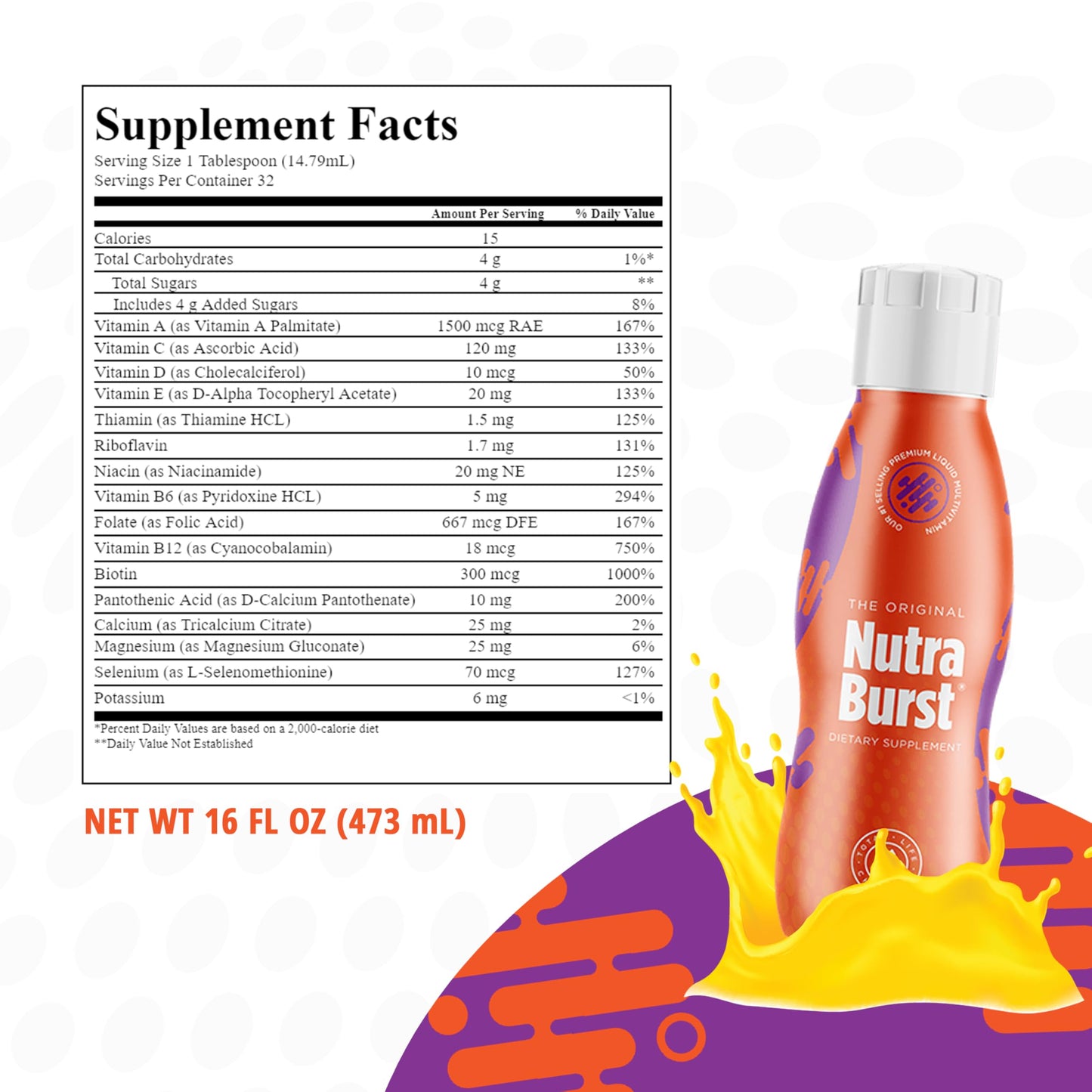 NutraBurst Liquid Multivitamin - Daily Nutritional Support (16 fl. oz)