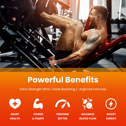 NutraChamps Premium L Arginine Supplement | 5-in-1 Nitric Oxide Boost | 60 Vegan Capsules