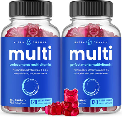 NutraChamps Men’s Multivitamin Gummies – 240 Count, 2-Pack | Daily Vitamin Gummy for Men