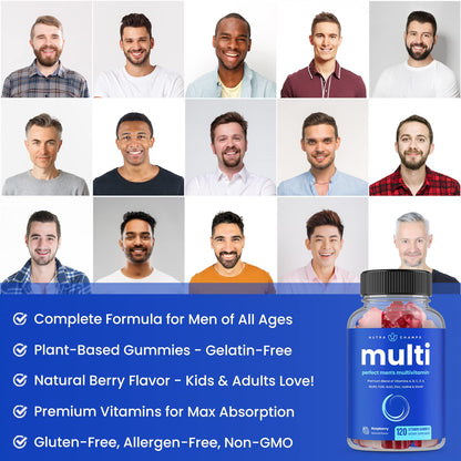 NutraChamps Men’s Multivitamin Gummies – 240 Count, 2-Pack | Daily Vitamin Gummy for Men