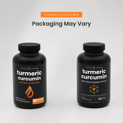 NutraChamps Turmeric Curcumin 1500mg with Black Pepper – 180 Veg Capsules