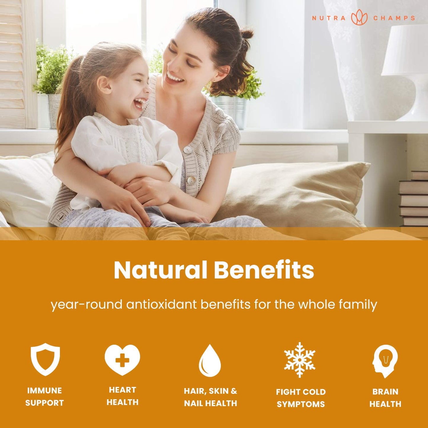 NutraChamps Vitamin C Gummies for Adults & Kids – 5-in-1 Immune Support