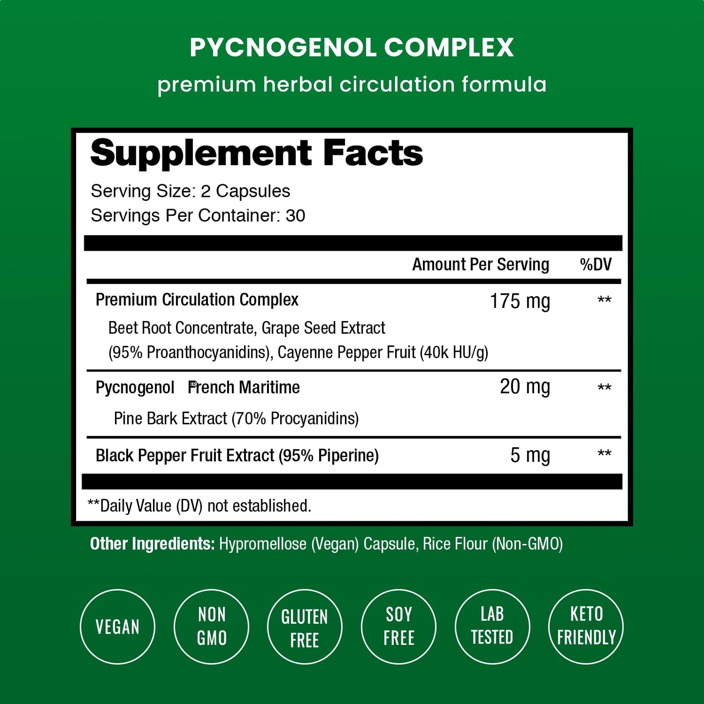 NutraChamps Pycnogenol French Maritime Pine Bark Extract – Premium Circulation & Blood Flow (60 Capsules)