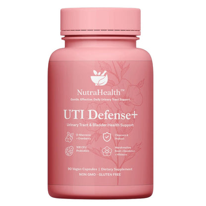NutraHealth UTI Defense+ | D-Mannose, Cranberry & Hibiscus for Women