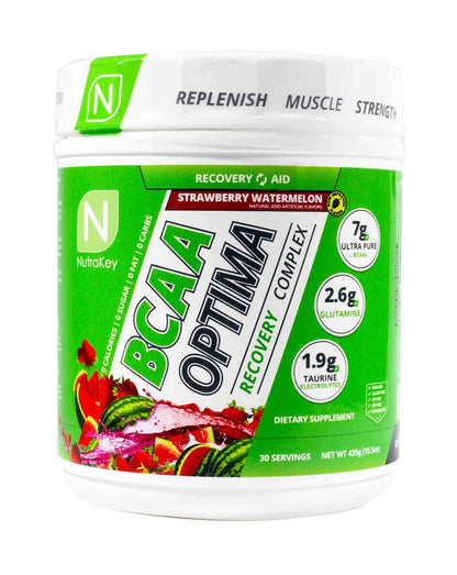 NutraKey BCAA Optima Post-Workout Recovery – No Sugar, No Carb | Strawberry Watermelon