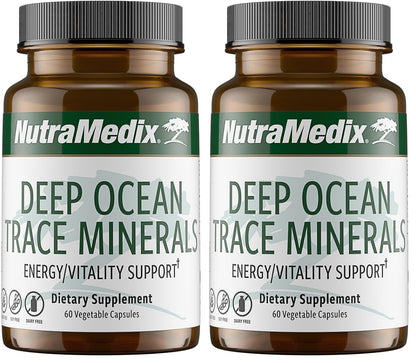 NutraMedix Deep Ocean Trace Minerals 1000mg - Electrolyte Support (Pack of 2, 60 Capsules)