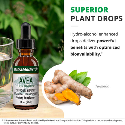 NutraMedix Avea Turmeric Extract - Liquid Turmeric Drops for Stress & Mood Support | 1oz (30ml) Pack of 2