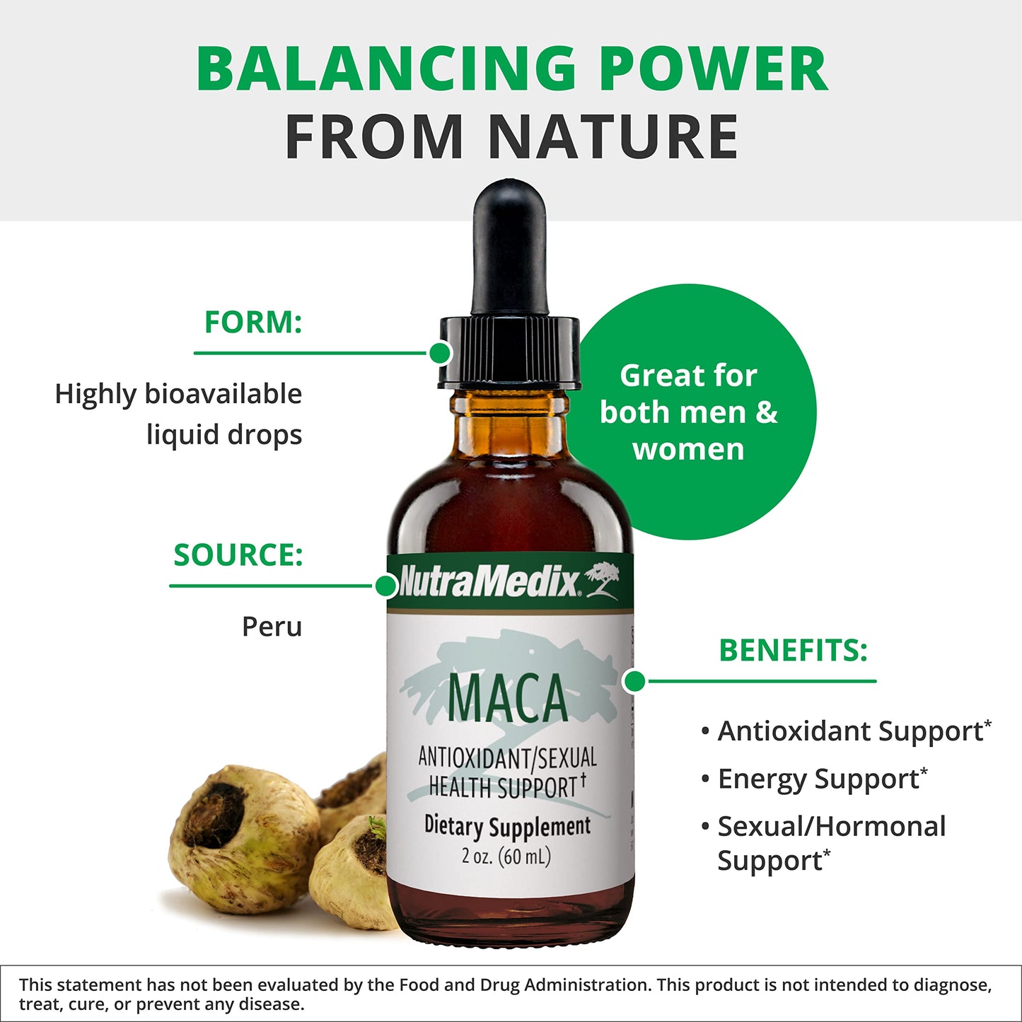NutraMedix Maca Liquid Tincture – Mood Support Drops (2oz/60ml) | Peruvian Maca Root