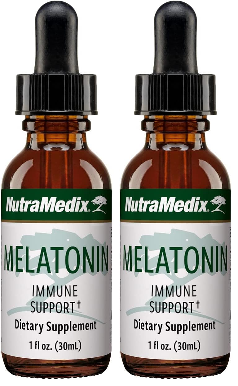 NutraMedix Melatonin Night Time Drops - Sleep Support for Occasional Sleeplessness (1oz/30ml) Pack of 2
