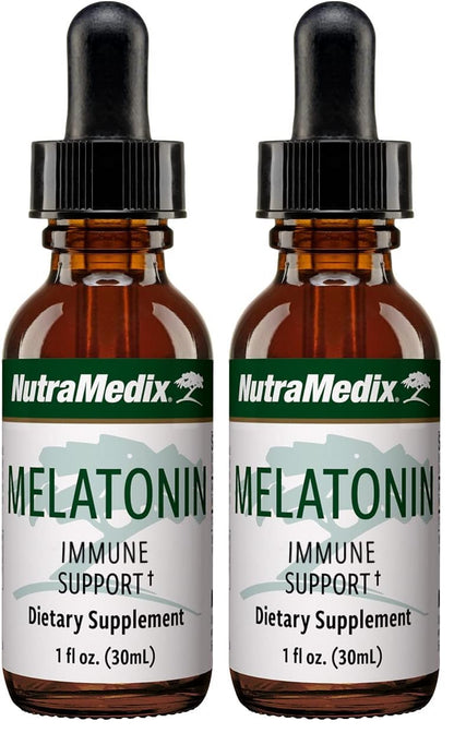 NutraMedix Melatonin Night Time Drops - Sleep Support for Occasional Sleeplessness (1oz/30ml) Pack of 2
