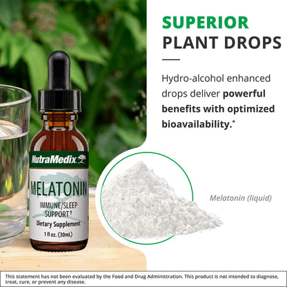 NutraMedix Melatonin Night Time Drops - Sleep Support for Occasional Sleeplessness (1oz/30ml) Pack of 2